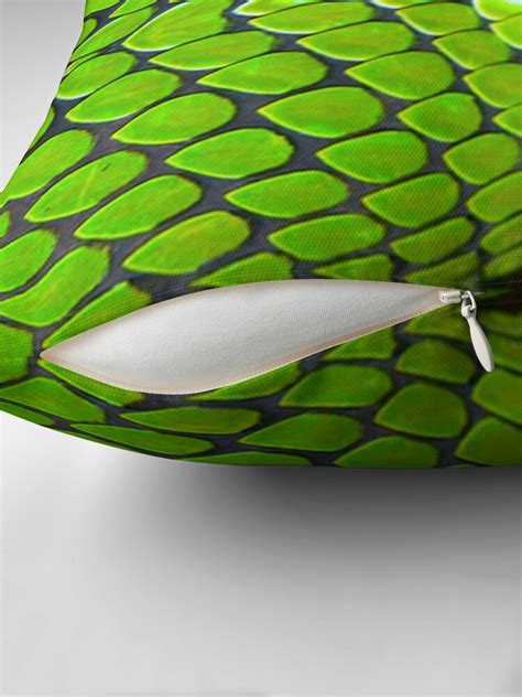 Snake Skin Pit Viper Green Throw Pillow By Pcfm Redbubble