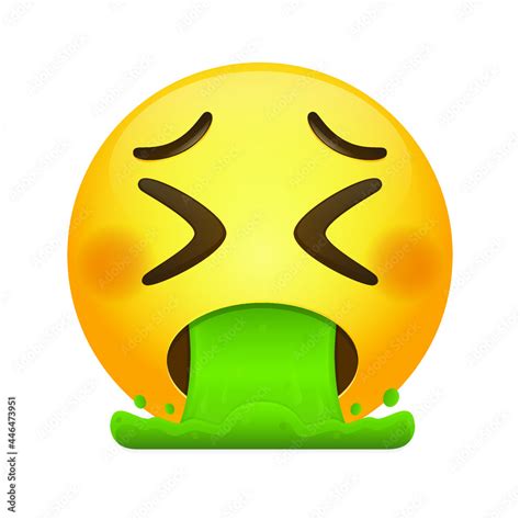 Vomiting Emoji Icon Illustration Throwing Up Vector Symbol Emoticon