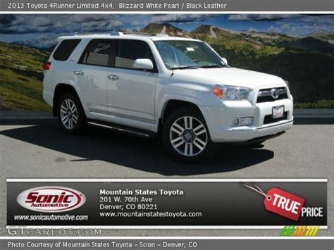 Blizzard White Pearl 2013 Toyota 4runner Limited 4x4 Black Leather