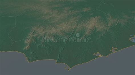 Maldonado Extruded Uruguay Stereographic Administrative Map Stock