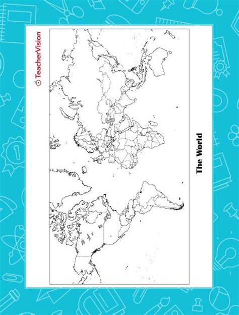 Blank World Map Printable World Map Teachervision