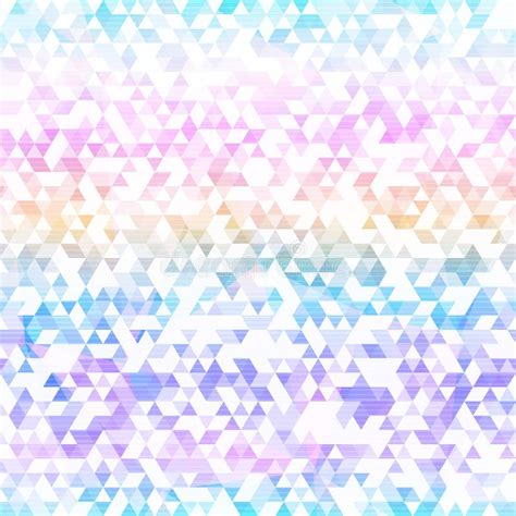 Rainbow Triangle Seamless Pattern With Grunge Effect Stock Vector