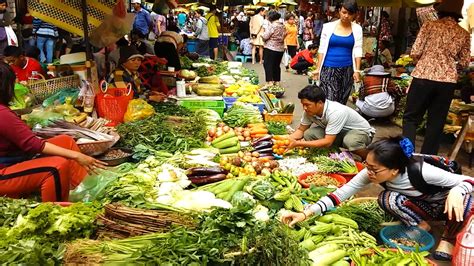 Daily Live Market In Cambodia Market Food And Goods In My Village