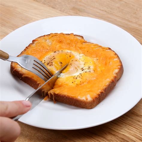 Cheesy Egg Toast Perfect For Breakfast Recipe By Tasty