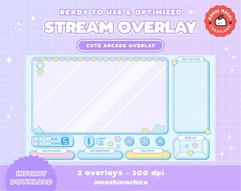 Loading Screen And In Live Overlay Twitch Stream Overlay Cute Bakery