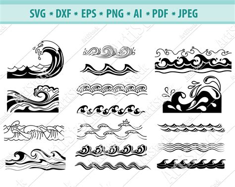 Wave SVG Bundle Waves Svg Sea Waves Svg Ocean Waves Svg Etsy