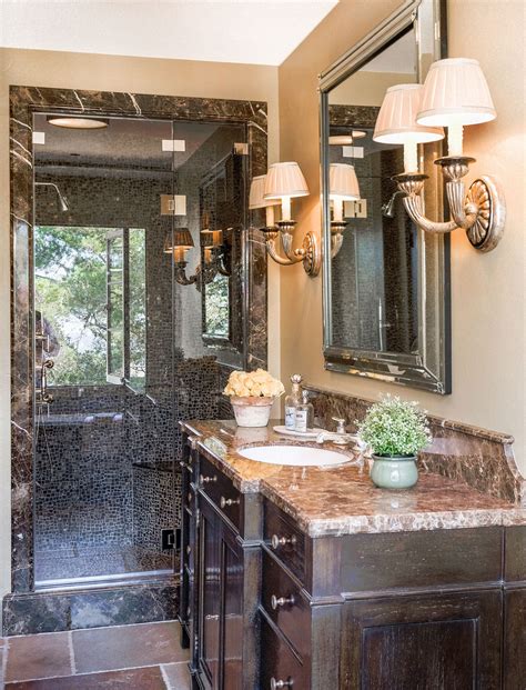 It's no secret that marble bathrooms are basically the chicest spaces in the house. Emperador Dark Marble Bathroom - Carmel Stone Imports Palo ...