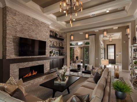 Discover design inspiration from a variety of living rooms, including color, decor and storage example of a large classic living room design in seattle with white walls and a standard fireplace i like the dark surround against the dark floor and. Residence 1 I like the stone feature wall, fireplace and ...