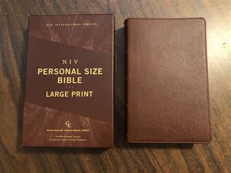 Personalized Niv Large Print Personal Size Bible Brown Genuine