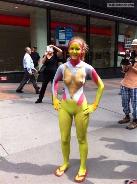 Nude On The Street With Bodypaint Nudeshots