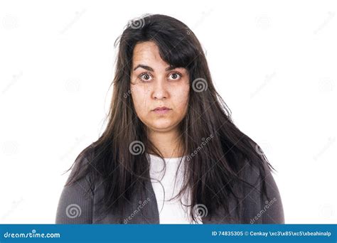 Woman Messy Hair Just Woke Up Early Isolated Stock Image Image Of
