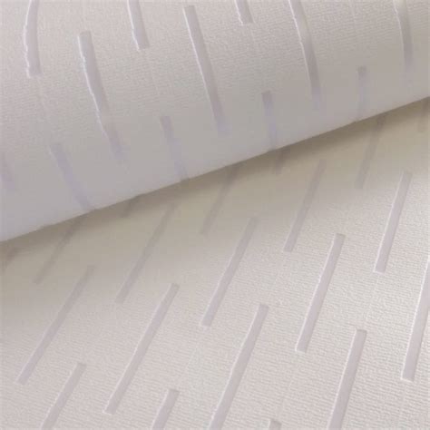 Sample Arthouse Dash White Blown Vinyl Stripe Textured Paintable