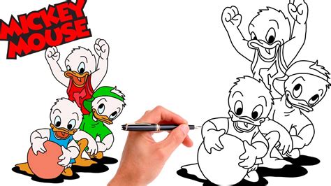 How To Draw Huey Dewey And Louie Easy Step By Step Easy