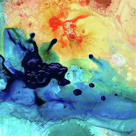 Colorful Abstract Art Blue Waters Sharon Cummings By Sharon