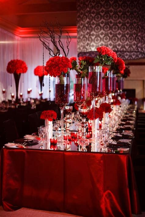 Red White And Black Wedding Table Decorating Ideas Red
