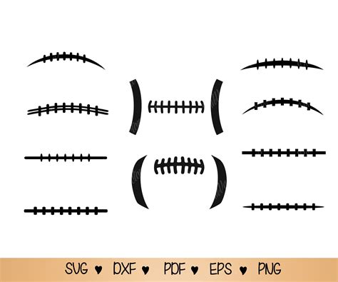 Football Laces Svg Football Outline Football Stitch Images Etsy