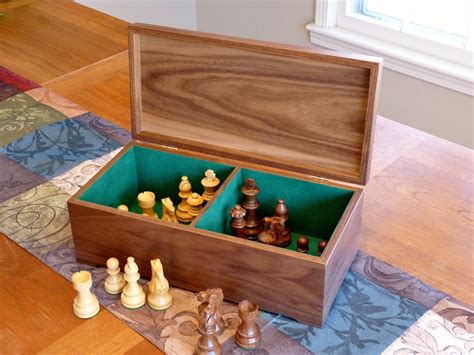 Handmade Wooden Storage Box For Chess Pieces Etsy