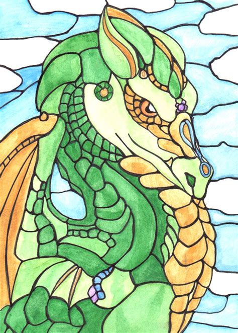 Stained Glass Dragon Dragon Series 14 Of 14 By Tempusnox On Deviantart Stained Glass Kits