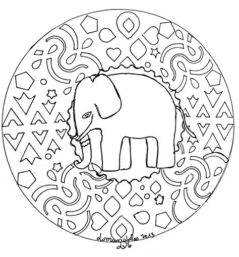 Big Elephant Mandala Mandalas With Animals