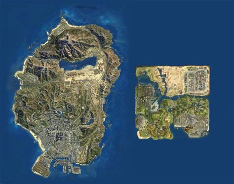 This article is about the state of san andreas in the 3d universe. Map Of GTA 5 Vs Map Of San Andreas