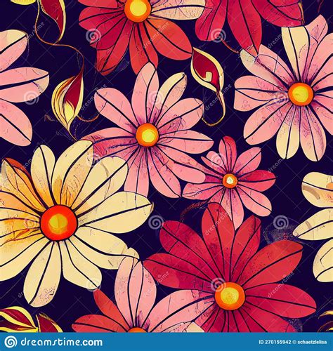 Seamless Floral Background Cute Vintage Floral Pattern In The Small