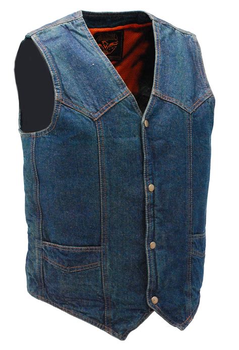 Blue Denim Vest Wlarge Inside Pockets Vmc42703u Jamin Leather