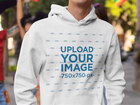 Download Placeit - Hoodie Mockup of a Stylish Man at the Pride Parade