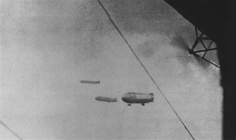 Zeppelins Dropping Bombs