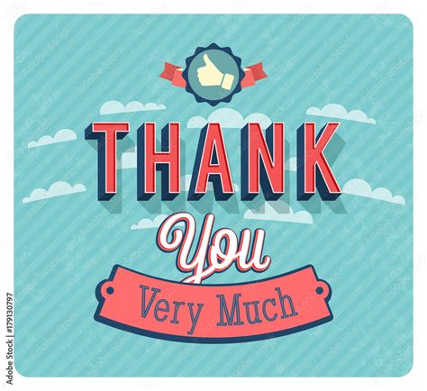 Thank You Very Much Vintage Emblem Stock Vector Adobe Stock