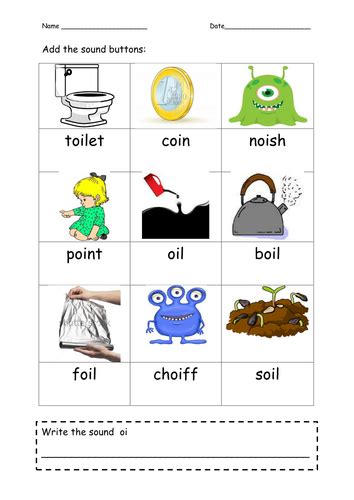 The last digraph worksheet is for digraph sentences. oi phoneme real and alien words | Teaching Resources