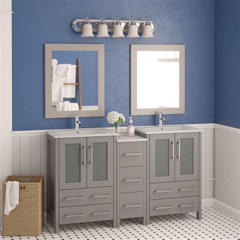 If you are looking for wayfair bathroom vanities you've come to the right place. Wade Logan® Karson 60" Double Bathroom Vanity Set with ...