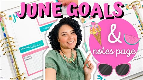 June Goals And Notes Pages Set Up Youtube