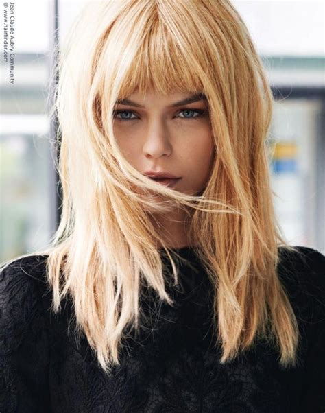 Long Blonde Hair With Short Layers Simple Long Blonde Hair With Curlyhairwithbangs Hair