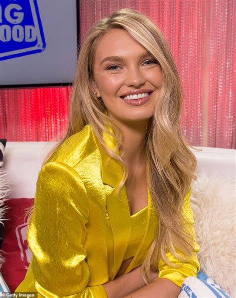 Romee Strijd Puts On Ab Baring Display In Shimmering Yellow Suit While