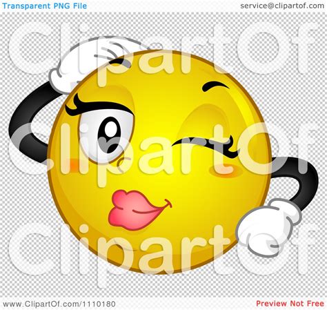 Clipart Yellow Smiley Winking And Flirting Royalty Free Vector Illustration By Bnp Design