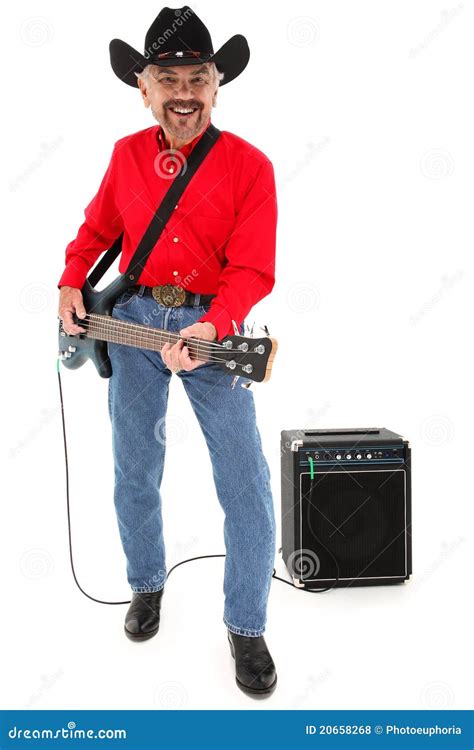 Country Musician Age 75 With Electric Guitar Royalty Free Stock Photos