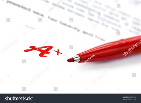 Plus Grading On Paper Red Marking Stock Photo 62962480 Shutterstock