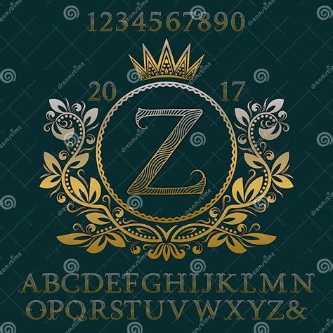 Golden Wavy Patterned Letters And Numbers With Initial Monogram In Coat