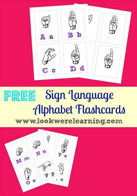 Free Printable Sign Language Alphabet Flashcards