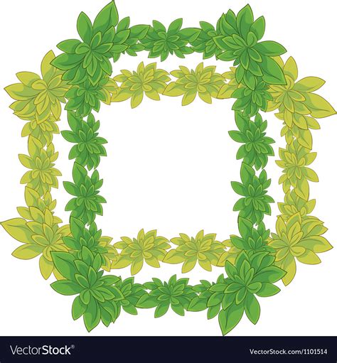 Frame Of Leaves Royalty Free Vector Image Vectorstock