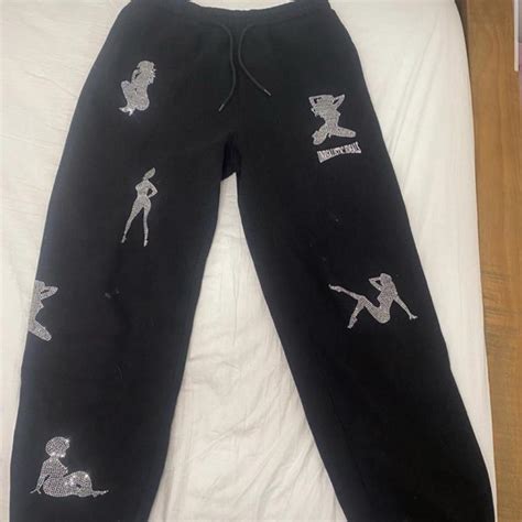 Named Collective Womens Black And Silver Joggers Tracksuits Depop