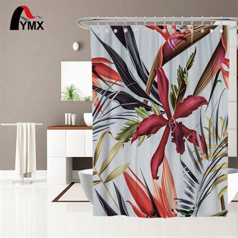 Printed Polyester Waterproof Mouldproof Tropical Designs Shower Curtain