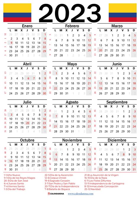 Calendario Con Festivos Colombia Free Online Calendar Calendar
