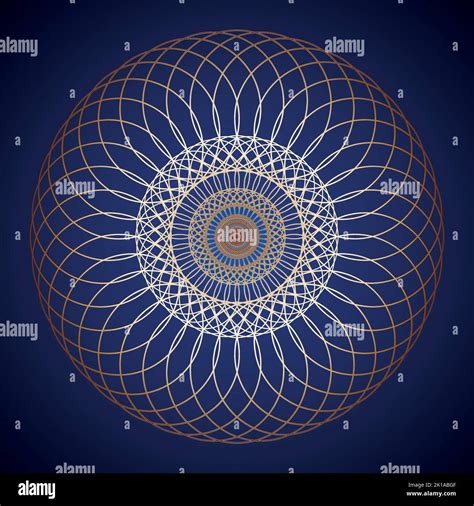 Golden Mandala In Dark Blue Background Stock Vector Image And Art Alamy