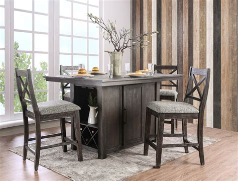 Furniture Of America Toby 5 Piece Rustic Farmhouse Counter Height