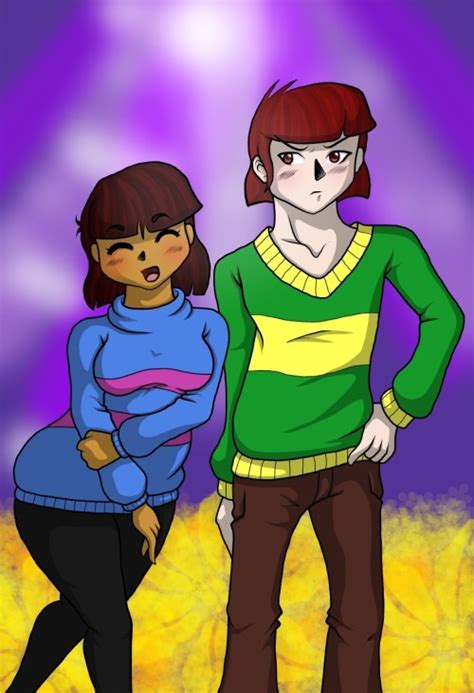 Wimlo Art My Attempt At An Adult Frisk F And Chara M