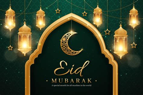 If someone wishes you an eid mubarak, you can reply by saying khair mubarak, which wishes goodwill on the person who greeted you. Realistic eid mubarak background with candles and moon ...