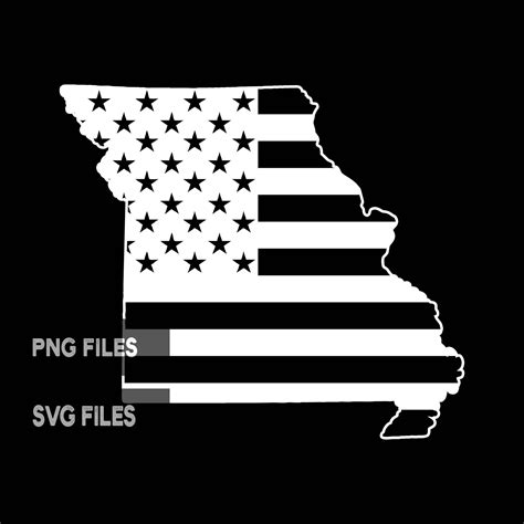Missouri State Shape American Flag Png Svg Patriotic Clipart Etsy
