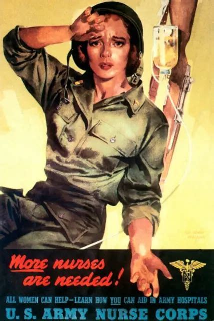 wwii us army nurse poster ww2 american propaganda army recruiting poster vintage 22 55 picclick