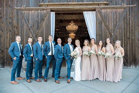 Real Wedding Taupe Neutral Chic Rustic Glam Bride Groomsmen